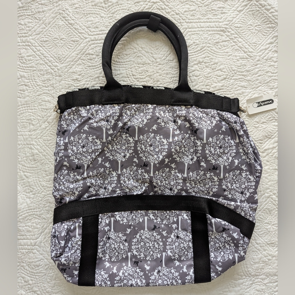 LeSportsac Elegant Black and Gray Patterned Tote